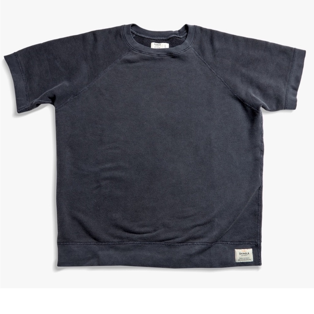 Shinola Short Sleeve Sweatshirt Washed Navy Cotton Large